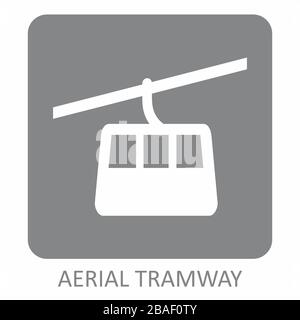 Aerial Tramway icon Stock Vector