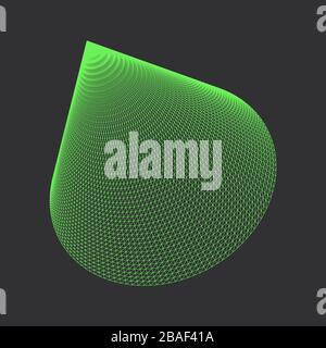 Vector Illustration of Cone. Perfectly Formed Geometrical Solid Figure with Connected Lines. Vector Geometric Cone. Polygonal Shapes for Your Projects. Stock Vector
