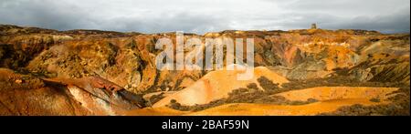 Panoramic view of Parys Mountain copper mine in Anglesey Stock Photo