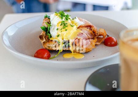 Eggs benedict Stock Photo