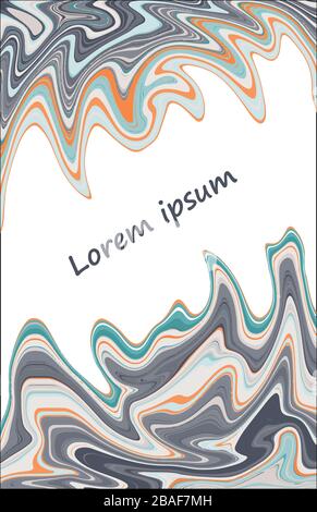 Liquid and marbled vector template for cover Stock Vector