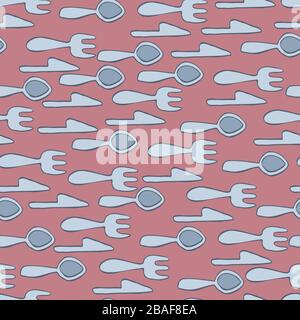 forks, spoons, snd knifes seamless vector pattern Stock Vector