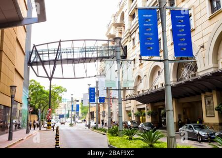 Johannesburg, South Africa - February 29, 2012: Exterior view of Sandton Convention Centre from Maude Street Stock Photo