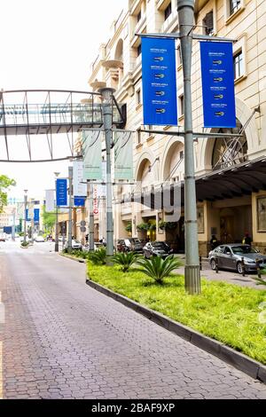 Johannesburg, South Africa - February 29, 2012: Exterior view of Sandton Convention Centre from Maude Street Stock Photo