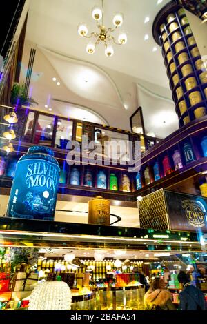 Interior of luxurious TWG Tea Shop and Teahouse in Leicester Square, London, UK Stock Photo