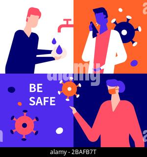 Be safe concept - flat design style illustration Stock Vector