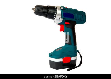 electric portable drill isolated on white Stock Photo