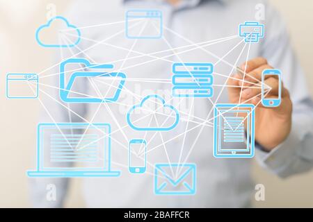 Cloud storage and Computing concept digital Stock Photo