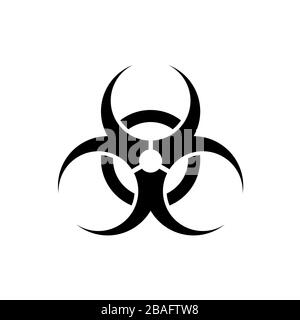 Biohazard sign. Black color icon isolated on white background. Vector illustration Stock Vector