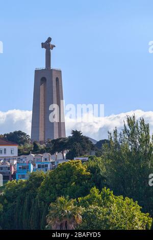 The Sanctuary of Christ the King (Portuguese: Santuário de Cristo Rei) is a Catholic monument and shrine dedicated to the Sacred Heart of Jesus Christ Stock Photo