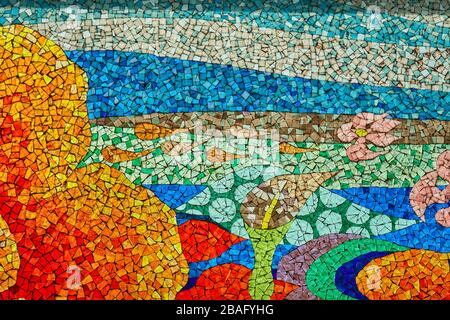 Background of colorful ceramic tiles Stock Photo
