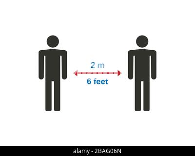 covid 19 coronavirus social distancing, keep the 2 meter distance ...