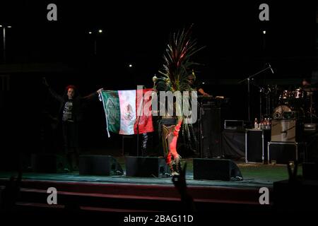 Alex Lora  del grupo mexicano de rock el TRI durante su  concierto en el Valeriana durante la Feria Internacional de Durango  2012.*Durango*.*2*Junio* Stock Photo