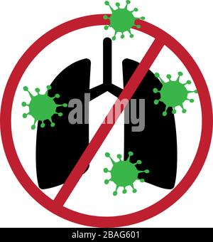 Quarantine Coronavirus sign. Human Lungs Infection Coronavirus stop vector Stock Vector