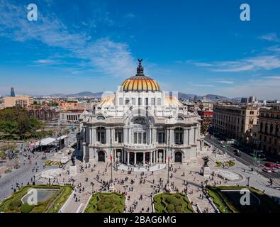 Mexico City, FEB 19, 2017 - High angle view of the Cathedral of Art in Mexico Stock Photo
