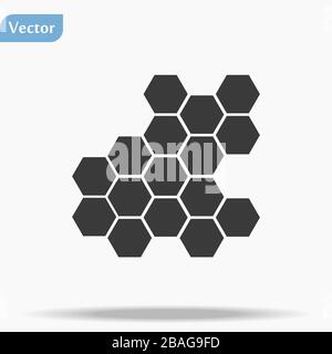 Honeycomb vector icon. Honeycomb icon for bees. Honeycomb products icon. Honeycomb icon. Stock Vector