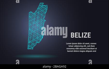 Vector low poly map of Belize Stock Vector
