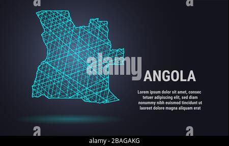 Vector low poly map of Angola Stock Vector
