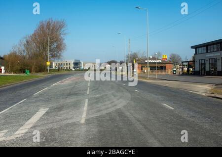 Durham, UK. 26th March 2020. Empty roads in Durham as the country goes in to coronavirus lockdown. Stock Photo