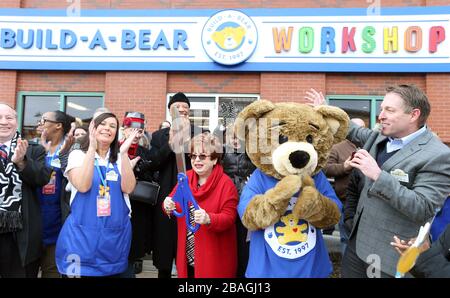 St. Louis, United States. 27th Mar, 2020. St. Louis-based Build-A-Bear celebrates the opening of its new World headquarters at Union Station on January 4, 2020. The toy maker has announced it is closing all of its stores due to the coronavirus and furloughing 90 percent of its employees, on Friday, March 27, 2020. Furloughed employees will not be paid, but will continue to receive employee benefits including medical, dental, and vision benefits. Build-A-Bear has more than 400 stores around the world. File Photo by Bill Greenblatt/UPI Credit: UPI/Alamy Live News Stock Photo