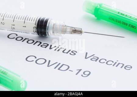 Coronavirus vaccine syringe Stock Photo