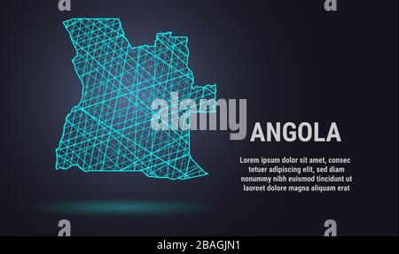 Vector low poly map of Angola Stock Vector