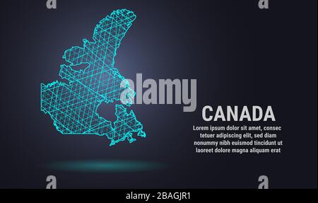Vector low poly map of Canada Stock Vector