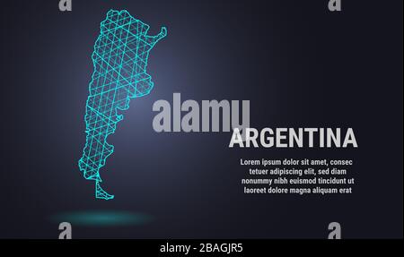 Vector low poly map of Argentina Stock Vector