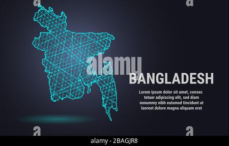 Vector low poly map of Bangladesh Stock Vector