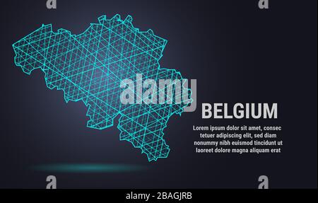 Vector low poly map of Belgium Stock Vector