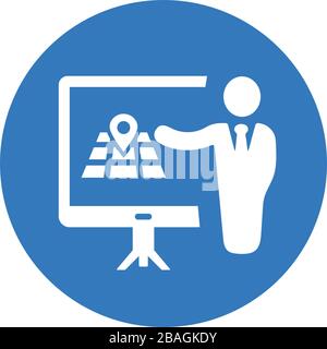 Beautiful design and fully editable Training icon, conference, meeting, presentation, business location for commercial, print media, web or any type o Stock Vector