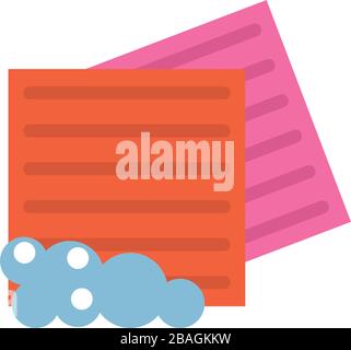 absorbent towels flat style icon Stock Vector