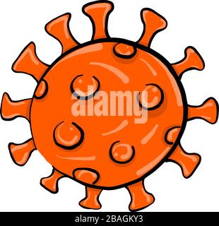 Orange coronavirus, illustration, vector on white background Stock Vector