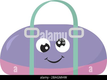 Silly sport bag, illustration, vector on white background Stock Vector