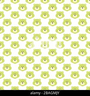 Bears pattern, illustration, vector on white background Stock Vector