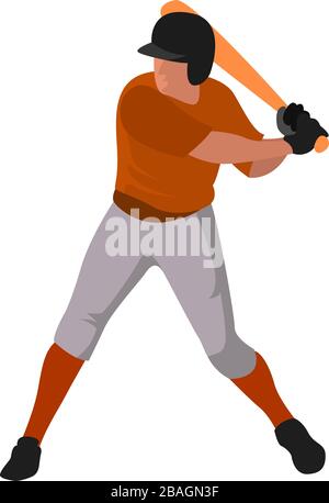 Baseball player, illustration, vector on white background Stock Vector