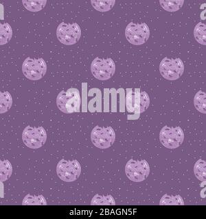 Blueberry cookies pattern, illustration, vector on white background Stock Vector