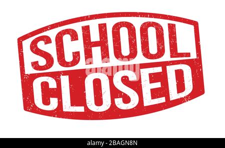 School closed grunge rubber stamp on white background, vector illustration Stock Vector