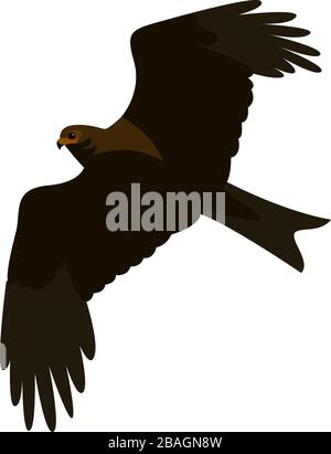 Black kite, illustration, vector on white background Stock Vector