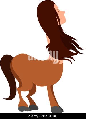 Female centaur, illustration, vector on white background Stock Vector