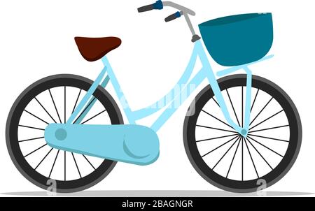 Blue bike, illustration, vector on white background Stock Vector