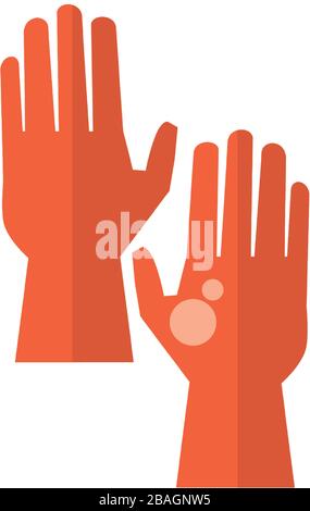 rubber gloves flat style icon Stock Vector
