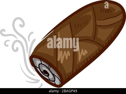 Brown cigar flat, illustration, vector on white background Stock Vector