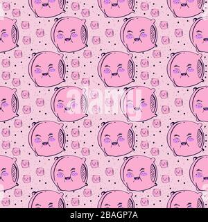 Cute pillows pattern, illustration, vector on white background Stock Vector