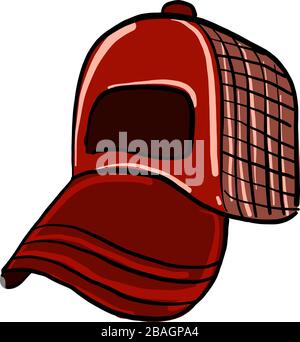 Red cap, illustration, vector on white background Stock Vector