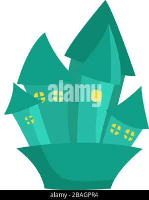 Emerald city, illustration, vector on white background Stock Vector