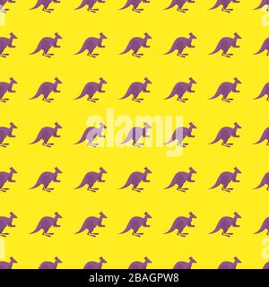 Kangaroo pattern, illustration, vector on white background Stock Vector