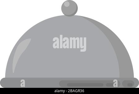 Domed tray, illustration, vector on white background Stock Vector