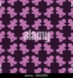 Cookies pattern, illustration, vector on white background Stock Vector