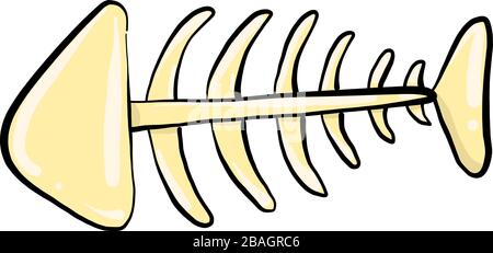 Fish bone, illustration, vector on white background Stock Vector